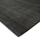Solid Shaded Charcoal 5x7 Blended Wool Hand Woven Area Rug