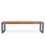 Solid Sheesham Bench with Metal Legs-Bench-Parc Decor