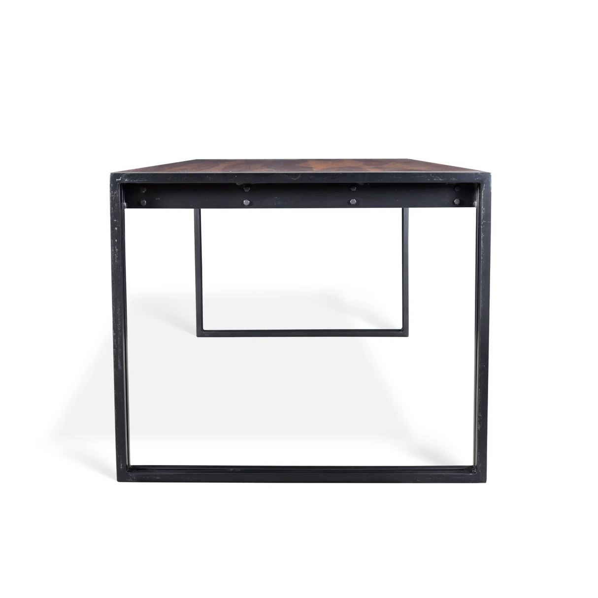 Solid Sheesham Wood Dining Table with Metal Legs