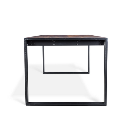 Solid Sheesham Wood Dining Table with Metal Legs