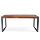 Solid Sheesham Wood Dining Table with Metal Legs-Dining Table-Parc Decor