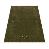 Solid with Border Patterns Hand Loomed Wool Area Rug