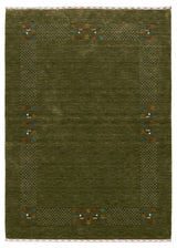 Solid with Border Patterns Hand Loomed Wool Area Rug