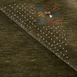 Solid with Border Patterns Hand Loomed Wool Area Rug