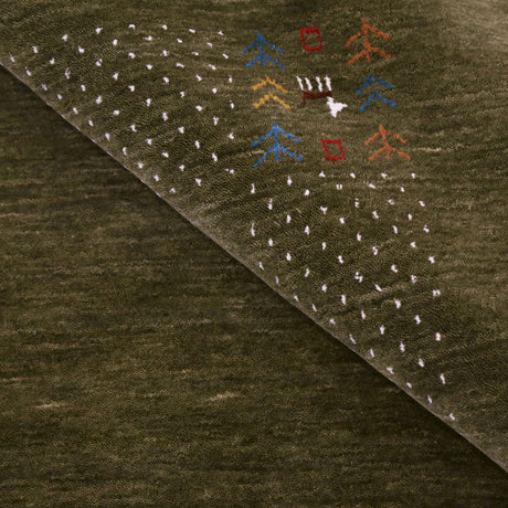 Solid with Border Patterns Hand Loomed Wool Area Rug