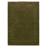 Solid with Border Patterns Hand Loomed Wool Area Rug