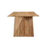 Solid Wood Angled Leg Dining Table - 80 Inch