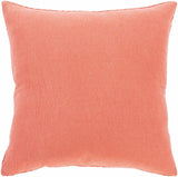 Solvang Textured Coral Cotton Square Throw Pillow-Throw Pillows-Parc Decor
