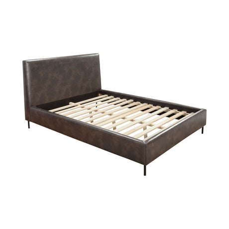 Sophia Faux Leather Platform Bed, Gray-Beds-Parc Decor