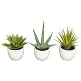 Southwest Artificial Succulent Collection - Set of 3-Plant in Planter-Parc Decor