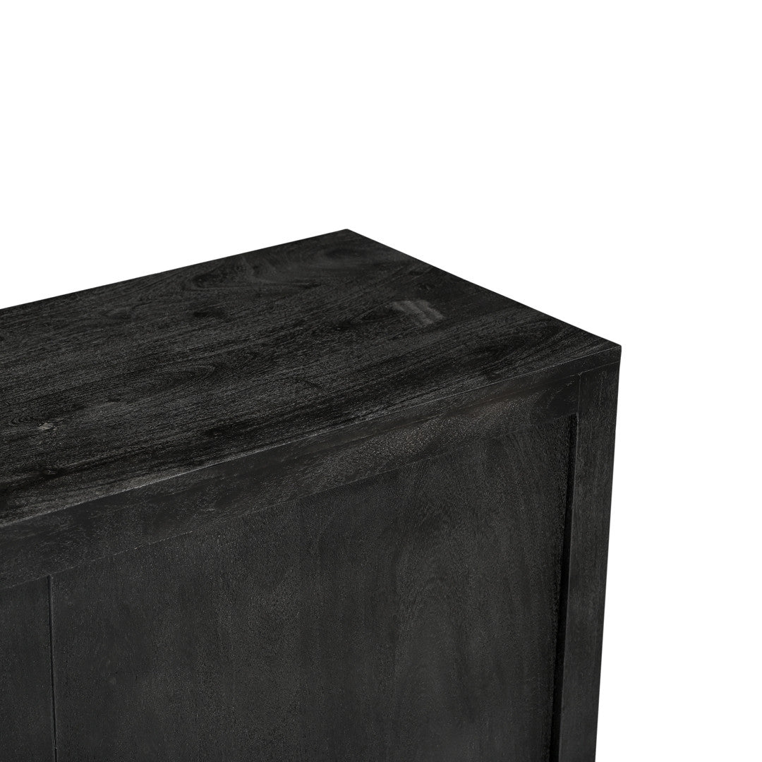 Sparrow Solid Wood 3 Door Media Console - Gray-Sideboard-Parc Decor