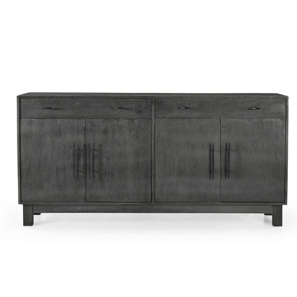 Sparrow Solid Wood 4 Door Sideboard - Gray-Sideboard-Parc Decor