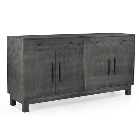 Sparrow Solid Wood 4 Door Sideboard - Gray-Sideboard-Parc Decor