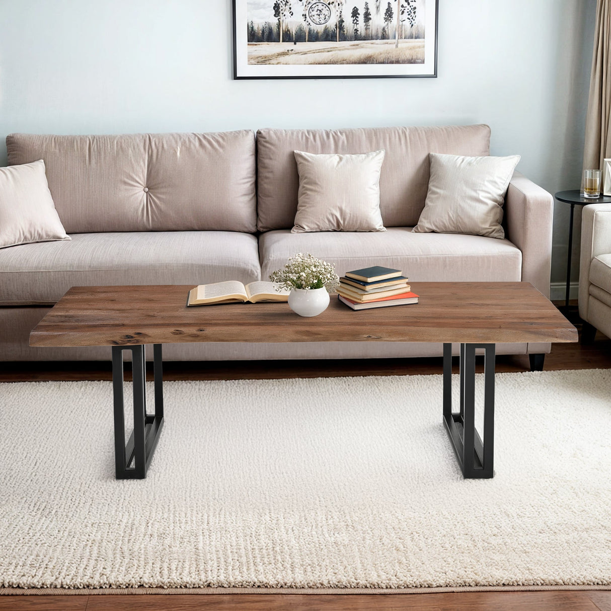 Sparrow Solid Wood Coffee Table Brown-coffee table-Parc Decor