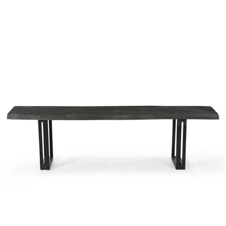 Sparrow Solid Wood Dining Bench - Gray-Dining Table-Parc Decor