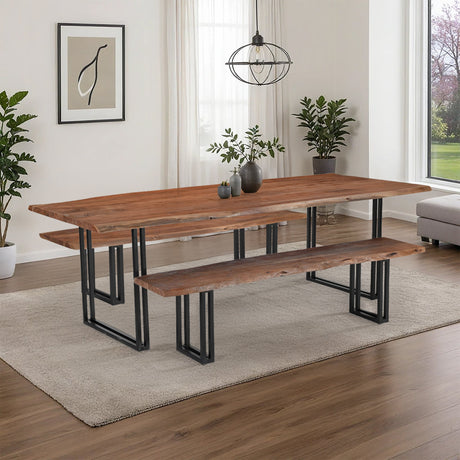 Sparrow Solid Wood Dining Table - Brown-Dining Table-Parc Decor