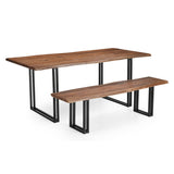 Sparrow Solid Wood Dining Table - Brown-Dining Table-Parc Decor