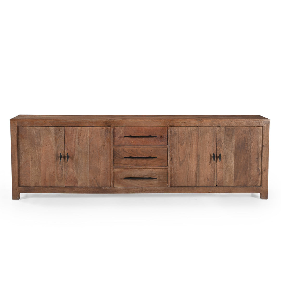 Sparrow Solid Wood Media Console - Brown-Sideboard-Parc Decor
