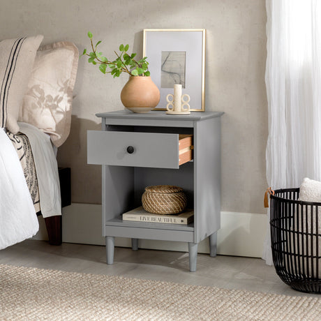 Spencer Solid Transitional Wood Nightstand-Bedroom-Parc Decor
