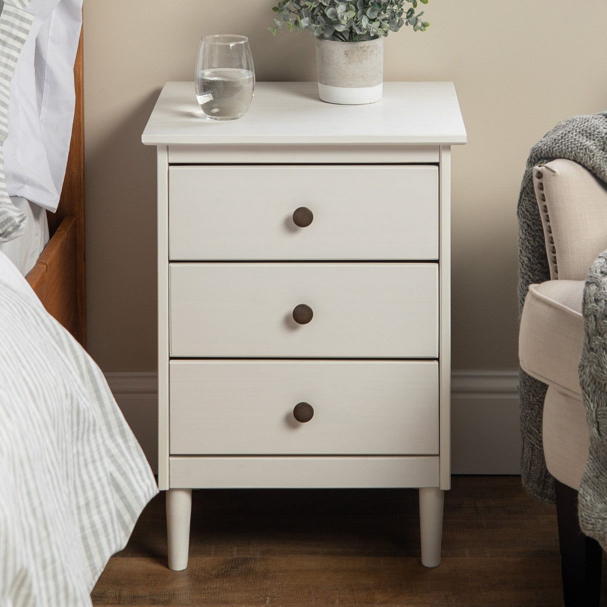 Spencer Solid Transitional Wood Nightstand-Bedroom-Parc Decor