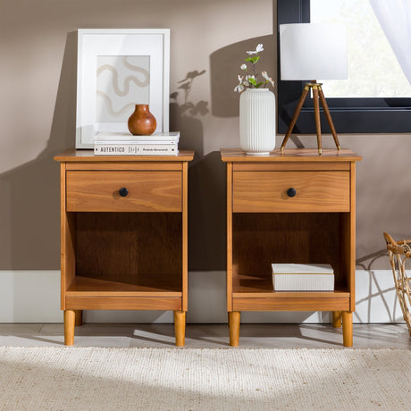 Spencer Solid Transitional Wood Nightstand-Bedroom-Parc Decor