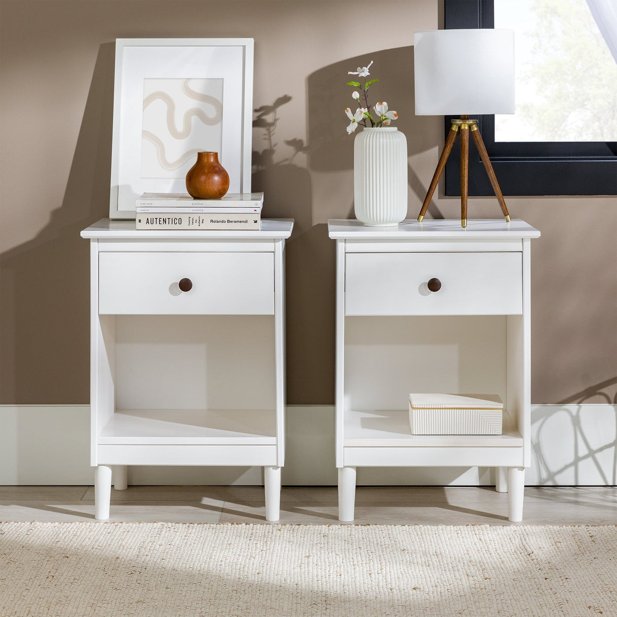 Spencer Solid Transitional Wood Nightstand-Bedroom-Parc Decor