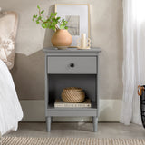 Spencer Solid Transitional Wood Nightstand-Bedroom-Parc Decor