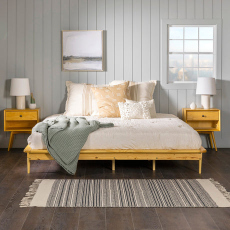 Spindle King Mid-Century Solid Wood Platform Bed-Bedroom-Parc Decor