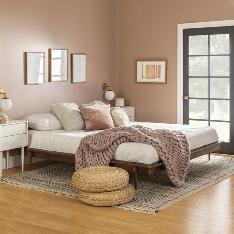 Spindle King Mid-Century Solid Wood Platform Bed-Bedroom-Parc Decor