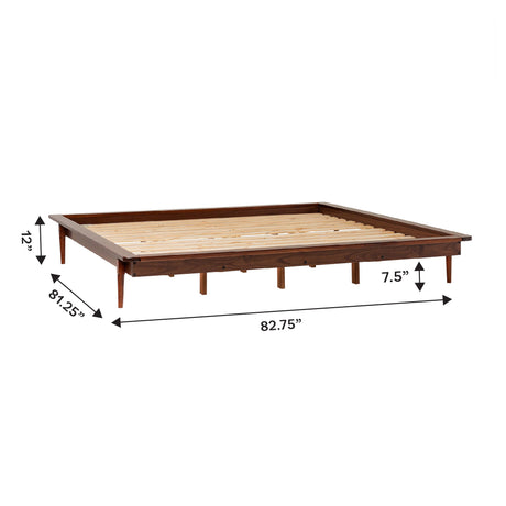 Spindle King Mid-Century Solid Wood Platform Bed-Bedroom-Parc Decor