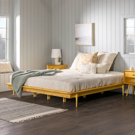 Spindle King Mid-Century Solid Wood Platform Bed-Bedroom-Parc Decor