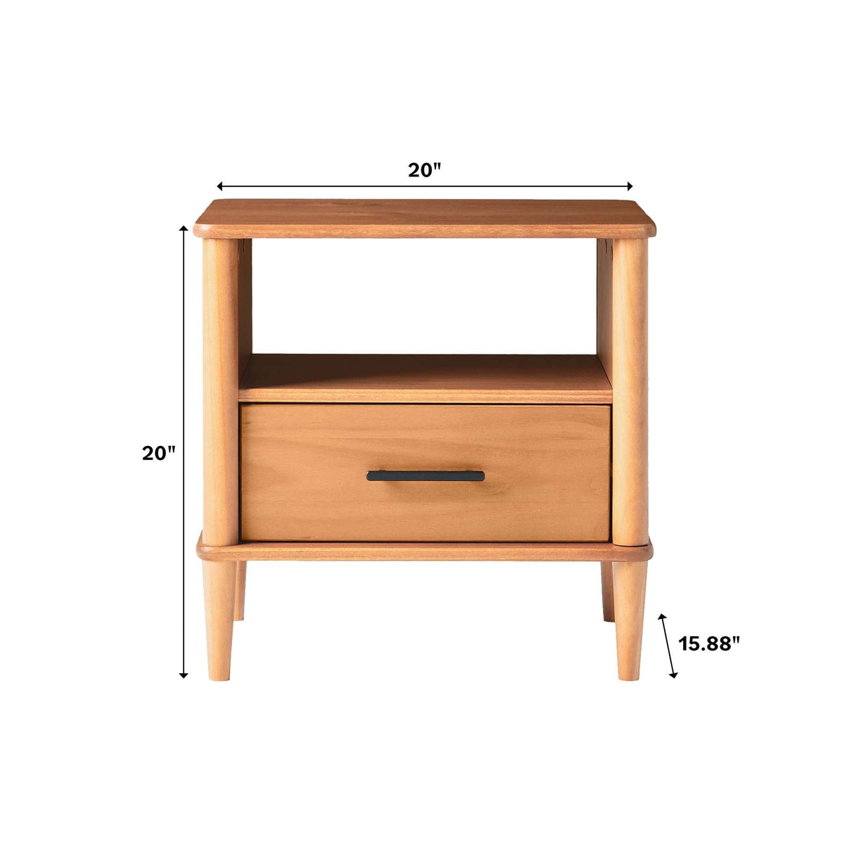 Spindle Transitional 1-Drawer Nightstand-Bedroom-Parc Decor