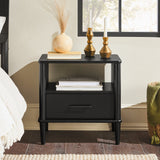 Spindle Transitional 1-Drawer Nightstand-Bedroom-Parc Decor