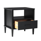 Spindle Transitional 1-Drawer Nightstand-Bedroom-Parc Decor