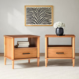 Spindle Transitional 1-Drawer Nightstand-Bedroom-Parc Decor