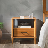 Spindle Transitional 1-Drawer Nightstand-Bedroom-Parc Decor