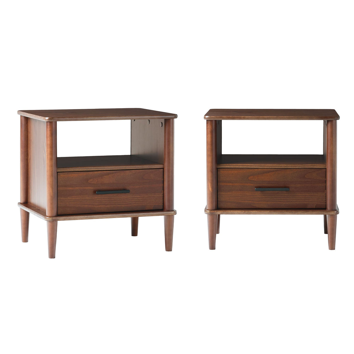 Spindle Transitional 1-Drawer Nightstand-Bedroom-Parc Decor