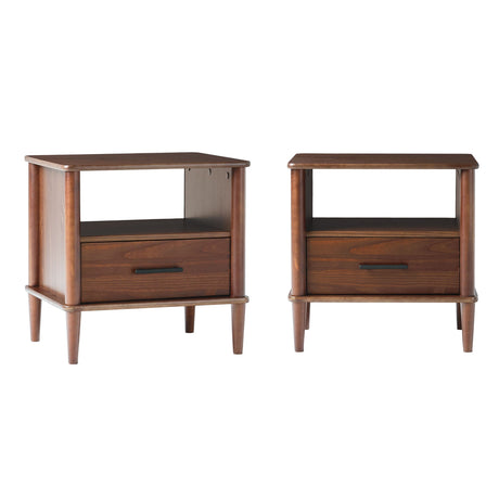 Spindle Transitional 1-Drawer Nightstand-Bedroom-Parc Decor