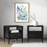 Spindle Transitional 1-Drawer Nightstand-Bedroom-Parc Decor