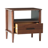 Spindle Transitional 1-Drawer Nightstand-Bedroom-Parc Decor