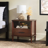 Spindle Transitional 1-Drawer Nightstand-Bedroom-Parc Decor