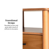 Spindle Transitional 1-Drawer Nightstand-Bedroom-Parc Decor