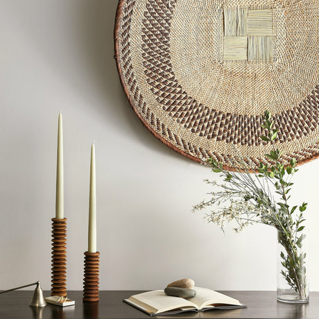 Spiral Pine Modern Wood Candle Candlestick Holder
