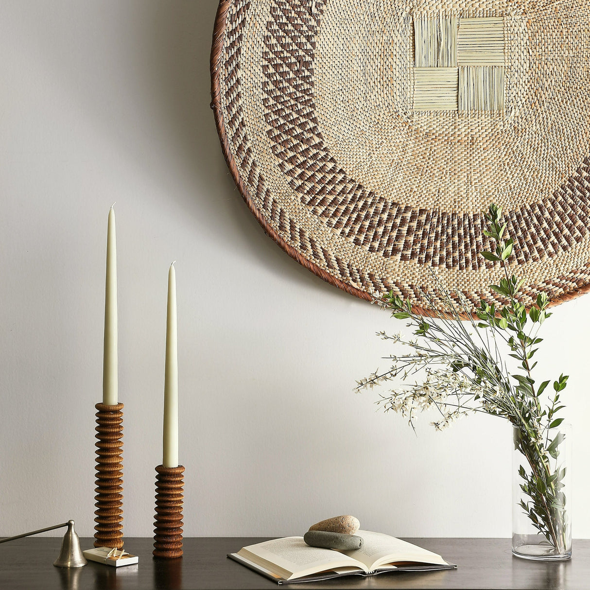 Spiral Pine Modern Wood Candle Candlestick Holder-Décor Collection-Parc Decor