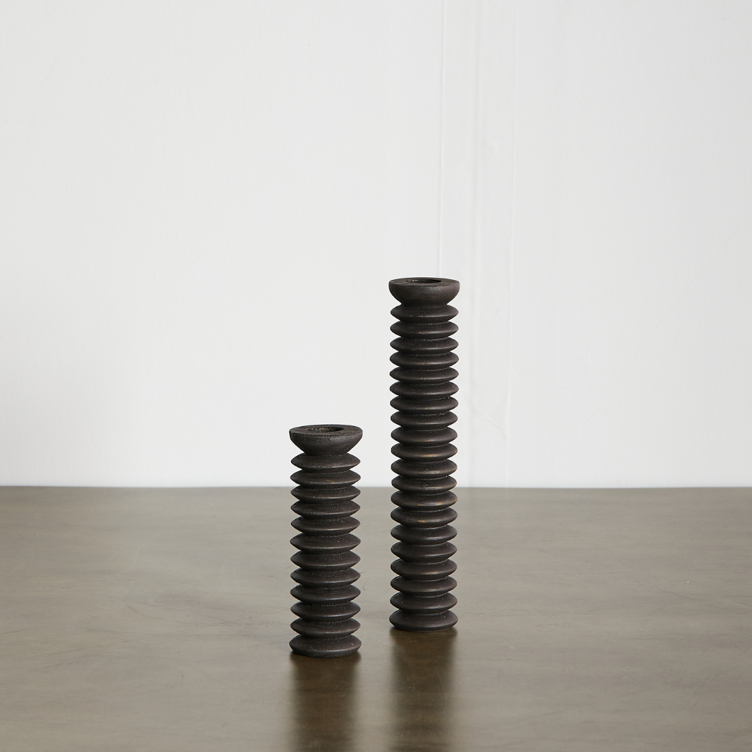 Spiral Pine Modern Wood Candle Candlestick Holder-Décor Collection-Parc Decor