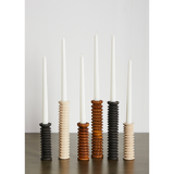 Spiral Pine Modern Wood Candle Candlestick Holder