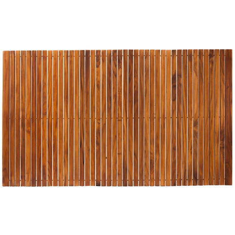 Spokane Etra Large Oiled Teak Shower and Bath String Mat with Rubber Footing-Bath Mat-Parc Decor