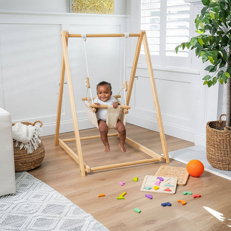 Spruce | Foldable Baby and Toddler Swing Set with Stand