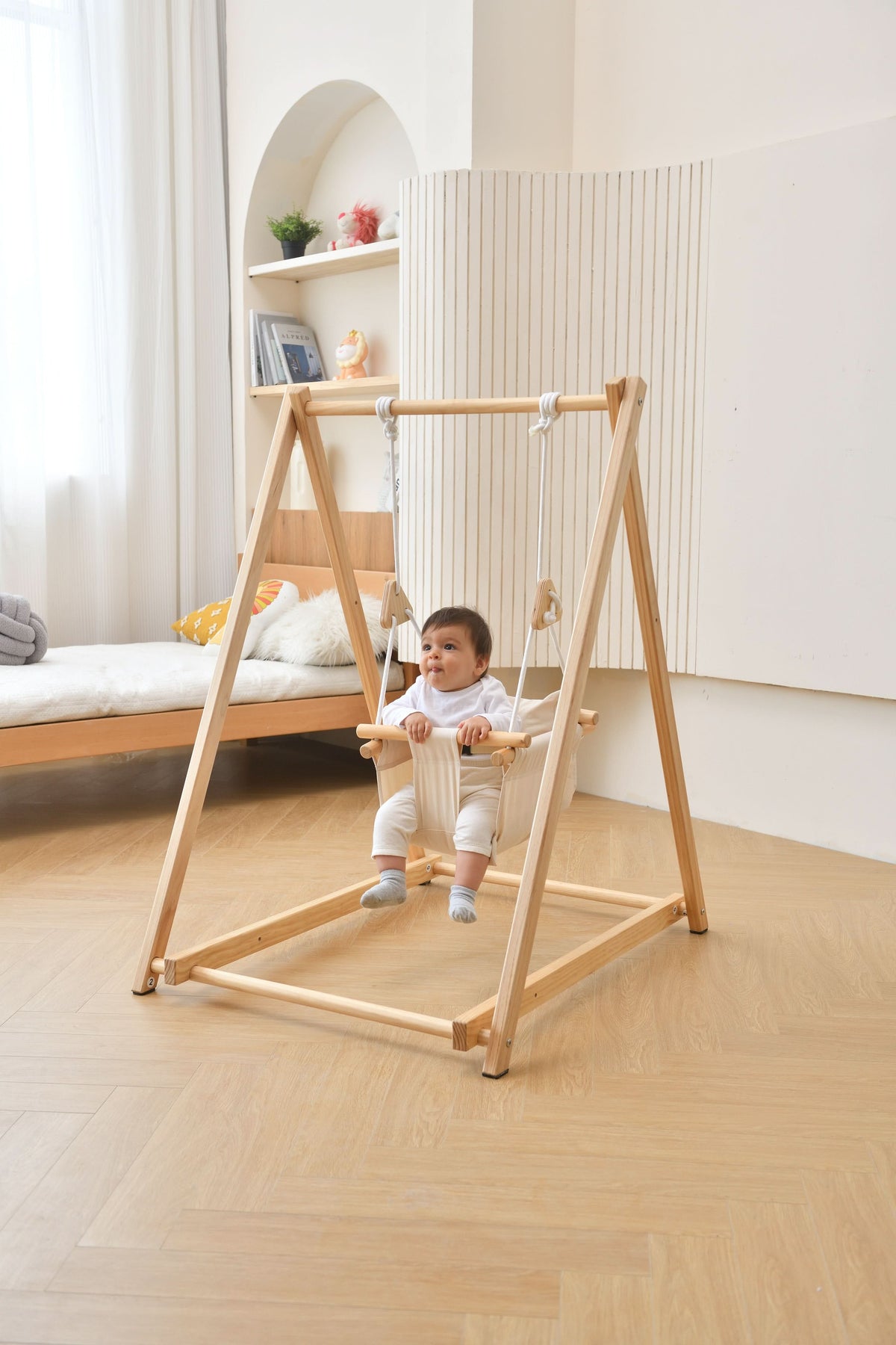 Spruce | Foldable Baby and Toddler Swing Set with Stand