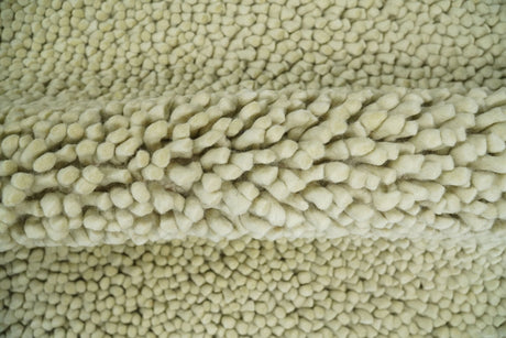 Square 3x3 Beige Wool Shag Handmade Felted Rug | SHA1